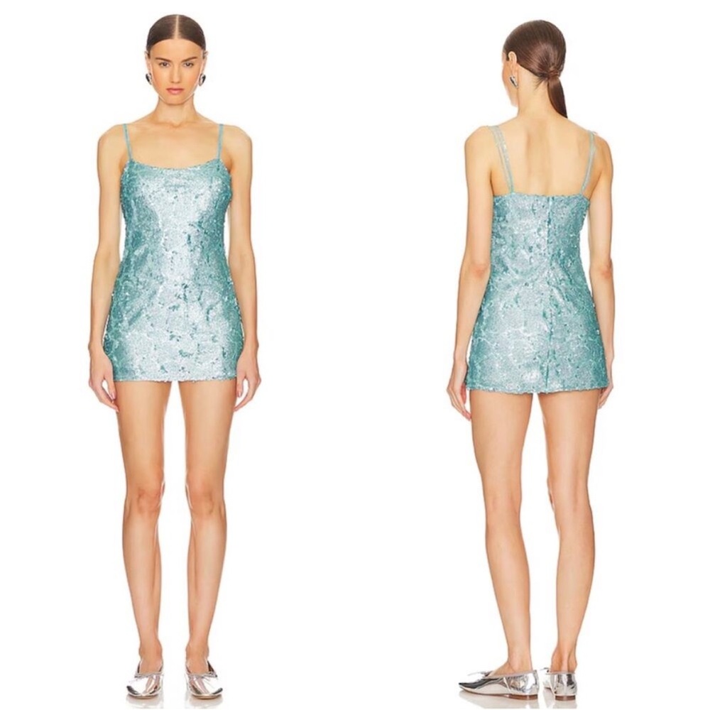 Elegant Blue Sequin Dress